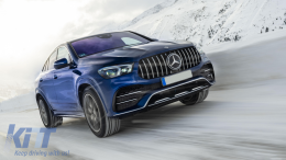 
Hűtőrács Mercedes GLE SUV W167 V167 GLE Coupe C167 Sport Package (2019-től) modellekhez, GTR Panamericana Dizájn, fényes fekete és króm-image-6075912