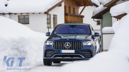 
Hűtőrács Mercedes GLE SUV W167 V167 GLE Coupe C167 Sport Package (2019-től) modellekhez, GTR Panamericana Dizájn, fényes fekete és króm-image-6075913