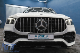 
Hűtőrács Mercedes GLE SUV W167 V167 GLE Coupe C167 Sport Package (2019-től) modellekhez, GTR Panamericana Dizájn, fényes fekete és króm-image-6089382