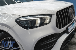 
Hűtőrács Mercedes GLE SUV W167 V167 GLE Coupe C167 Sport Package (2019-től) modellekhez, GTR Panamericana Dizájn, fényes fekete és króm-image-6089383