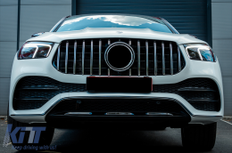 
Hűtőrács Mercedes GLE SUV W167 V167 GLE Coupe C167 Sport Package (2019-től) modellekhez, GTR Panamericana Dizájn, fényes fekete és króm-image-6095124