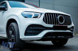 
Hűtőrács Mercedes GLE SUV W167 V167 GLE Coupe C167 Sport Package (2019-től) modellekhez, GTR Panamericana Dizájn, fényes fekete és króm-image-6095126