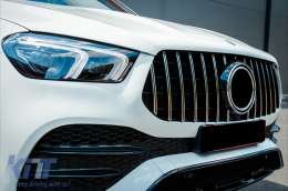 
Hűtőrács Mercedes GLE SUV W167 V167 GLE Coupe C167 Sport Package (2019-től) modellekhez, GTR Panamericana Dizájn, fényes fekete és króm-image-6095127