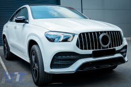 
Hűtőrács Mercedes GLE SUV W167 V167 GLE Coupe C167 Sport Package (2019-től) modellekhez, GTR Panamericana Dizájn, fényes fekete és króm-image-6095131