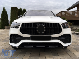 Hűtőrács Mercedes GLE SUV W167 V167 GLE Coupe C167 Sport csomag (2019-től) modellekhez, GTR dizájn teljesen fekete-image-6090325