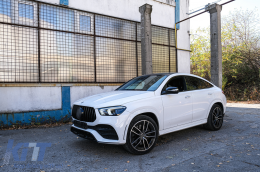 Hűtőrács Mercedes GLE SUV W167 V167 GLE Coupe C167 Sport csomag (2019-től) modellekhez, GTR dizájn teljesen fekete-image-6098268