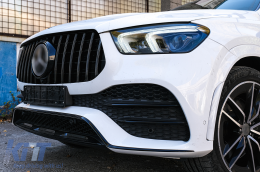 Hűtőrács Mercedes GLE SUV W167 V167 GLE Coupe C167 Sport csomag (2019-től) modellekhez, GTR dizájn teljesen fekete-image-6098269