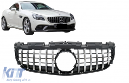 
Hűtőrács Mercedes SLC-osztály R172 Facelift (2016-2019) modellekhez, GT-R Panamericana Dizájn, fekete/króm -image-6068616