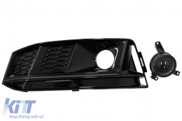 Inferior Cubiertas Lado Rejas ACC Para Audi A4 B9 S-Line 16-18 RS4 Look Negro-image-6067985