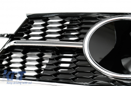 Inferiore Copertine Lato griglie per AUDI A6 C7 4G Facelift 15-18 Nero lucido Cromo-image-6068869