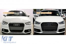 Jelvény nélküli hűtőrács AUDI A1 8X (2010-2014) RS1 dizájn zongorafekete-image-6030513