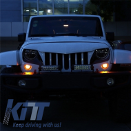 Kühlergrill für Jeep Wrangler Rubicon JK 07-17 Scheinwerfer & Blinklicht Licht-image-6045876