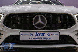 Kühlergrill für Mercedes A W177 V177 04.18+ GT-R Panamericana Look Schwarz-image-6094934