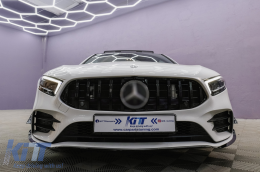 Kühlergrill für Mercedes A W177 V177 04.18+ GT-R Panamericana Look Schwarz-image-6094935