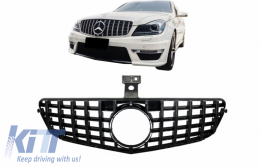 Kühlergrill für Mercedes C63 Look W204 S204 07-14 GT-R Panamericana Design Schwarz-image-6041472