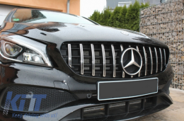 Kühlergrill für Mercedes CLA C117 X117 W117 CLA45 GTR Panamericana Schwarz/Chrom-image-6037757