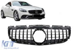 Kühlergrill für Mercedes SLC-Klasse R172 MOPF 16-19 Frontgrill GTR Look Schwarz-image-6068641