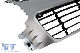 Kühlergrill für VW Golf 5 V 2003-2007 R32 Design Gitter Gebürstetes Aluminium-image-6014733