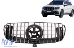 Kühlergrill Frontgrill für Mercedes GLS SUV X167 2019-2023 GT-R Panamericana Look Chrom-image-6100056