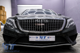 Kühlergrill Frontgrill für Mercedes S W222 X222 14-20 Vertikaler Look Chrom-image-6089429