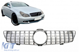 Kühlergrill Gitter für Mercedes CLS W219 2005-2008 GT-R Panamericana Design Chrom-image-6096933