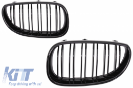 Kit carrosserie pour BMW 5er E60 03-07 Pare-chocs Grilles double Black Look M5-image-6061862