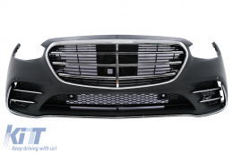 Kit Carrozzeria Conversione per Mercedes Classe S W223 Limousine 2020+ S450 Design Paraurti Griglia-image-6098724