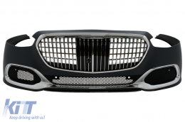 Kit carrozzeria di conversione per Mercedes S W223 Limousine 20+ Paraurti M-Look nero-image-6097649