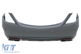 Kit Carrozzeria Paraurti per Mercedes Classe S W222 13-06.17 S63 Design Punte del silenziatore di scarico-image-6097730