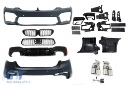 Kit carrozzeria per BMW Serie 5 G30 2017-2019 M5 Look Paraurti Scarico Consigli Minigonne Laterali-image-6095372