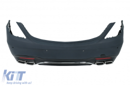 Kit carrozzeria per Mercedes Classe S W222 Facelift 13-08.20 Paraurti Scarico S63 Look-image-6108292