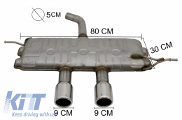 Kit für VW Golf 6 MK6 2008-2013 R20 Look Seitenschweller & Auspuff Catback-image-6052196