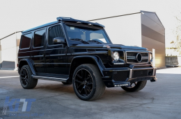 Kit Front BullBar and LED Roof Spoiler with Upper Spoiler Lip and LED DRL Extension suitable for Mercedes G-Class W463 (1989-2018) G63 G65 Design-image-6061614