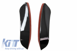 Kit Front Bumper Flaps Side Fins Flaps suitable for Mercedes A-Class W177 V177 (05.2018-2022) with Bumper Lip Extension and Mirror Cover A35 Design Black Edition-image-6063707