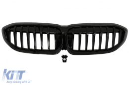 Kit Grille Spoiler Lèvre pour BMW 3 G20 G21 M340i Look Argent Embouts Silencieux-image-6085417