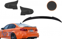 Kit Mirror Covers and Trunk Spoiler suitable for 3 Series F30 (2011-2018) M4 Design Real Carbon-image-6109991