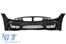 Kit per BMW 3 F30 F31 Non LCI LCI 11-18 M3 Look Parafanghi Anteriori Nero Cromo-image-6059029