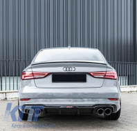 Kofferraumspoiler Boot Lippenflügel für Audi A3 8V Limousine 2013+ Glänzend schwarz-image-6049079