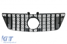 Központi hűtőrács Mercedes ML W164 facelift (07.2008-2011) modellekhez, GT-R Panamericana dizájn, fekete króm-image-6090251