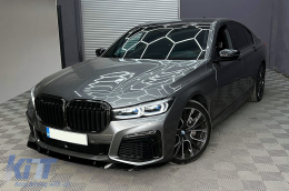 Labbro Spoiler Paraurti Anteriore per BMW Serie 7 G11 G12 LCI M Sport 02.2019+ Nero lucido-image-6102119