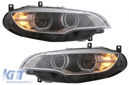 LED Фарове Ксенон Angel Eyes 3D Dual Halo Джанти подходящи за BMW X6 E71 (2008-2012)-image-6083038