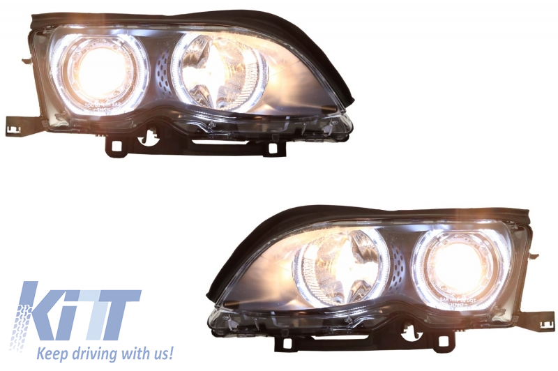 LED Angel Eyes Headlights suitable for BMW 3 Series E46 (09.2001