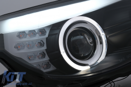 LED Angel Eyes Headlights suitable for BMW 5 Series E60 E61 (2003-2007) Black LCI Design-image-6101011