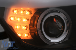 LED Angel Eyes Headlights suitable for BMW 5 Series E60 E61 (2003-2007) Black LCI Design-image-6101018