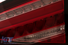 LED BAR Taillights suitable for Audi A4 B8 Sedan (2012-2015) Red Clear Dynamic Sequential Turning Lights-image-6109944