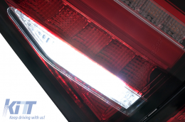 LED BAR Taillights suitable for Audi A4 B8 Sedan (2012-2015) Red Clear Dynamic Sequential Turning Lights-image-6109950