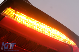 LED BAR Taillights suitable for Audi A4 B8 Sedan (2012-2015) Red Clear Dynamic Sequential Turning Lights-image-6109960