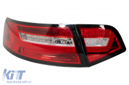 LED BAR Taillights suitable for Audi A6 4F2 C6 Limousine (2008-2011) Red Clear Facelift Design with Sequential Dynamic Turning Lights-image-6098467