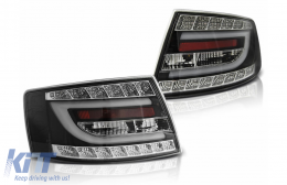 LED BAR Taillights suitable for Audi A6 C6 4F Sedan (04.2004-2008) 7-PIN Black-image-6107149