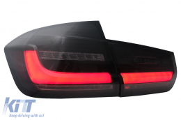 LED BAR Taillights suitable for BMW 3 Series F30 Pre LCI & LCI (2011-2019) Black Smoke with Dynamic Sequential Turning Light-image-6088379